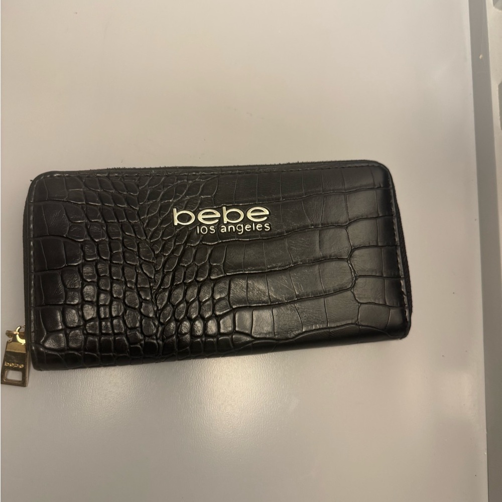 Bebe Black Croc Embossed Wallet